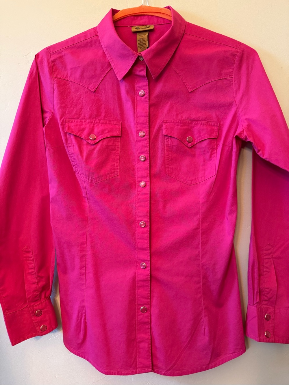 Wrangler Bright Fuchsia Western Snap-Front Shirt